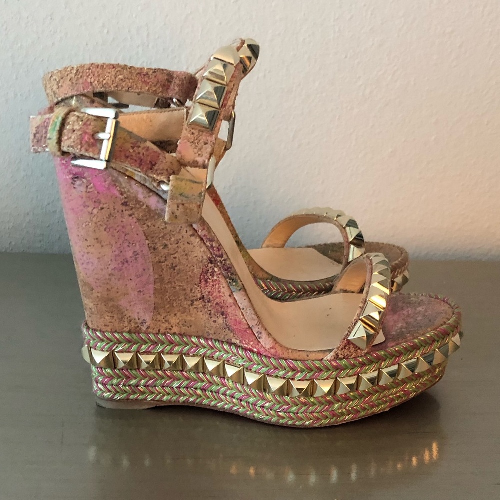 Christian Louboutin Multi-colored Rockstud Wedge